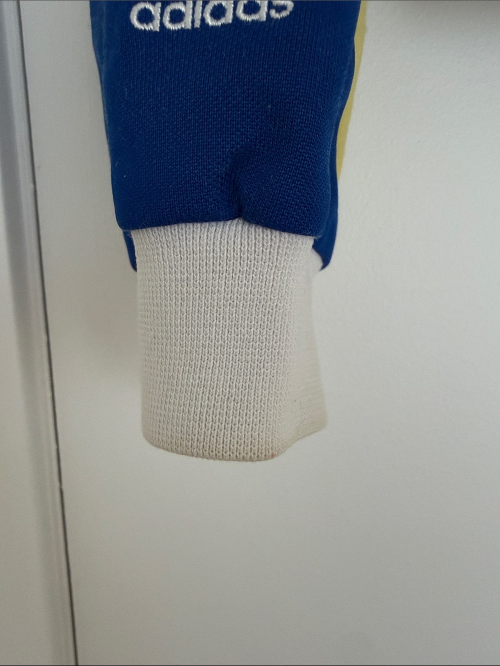 adidas Patchwork Crop Crewneck Sweatshirt in Yellow, Blue, Pink, White - Picture 3 of 7